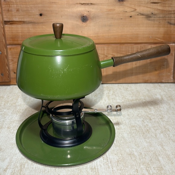 Vintage MCM  Avocado Green Fondue Set - By Nevco (NWT) - Picture 10 of 12